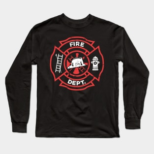 Distressed Firefighter Logo Long Sleeve T-Shirt